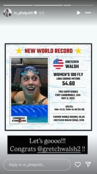 Screenshot of Phelps' Instagram story (@m_phelps00/IG).